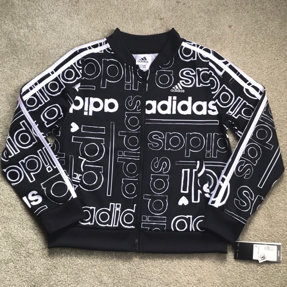 ADIDAS GIRLS SIZE L(14) PRINTED JACKET - Picture 4 of 6